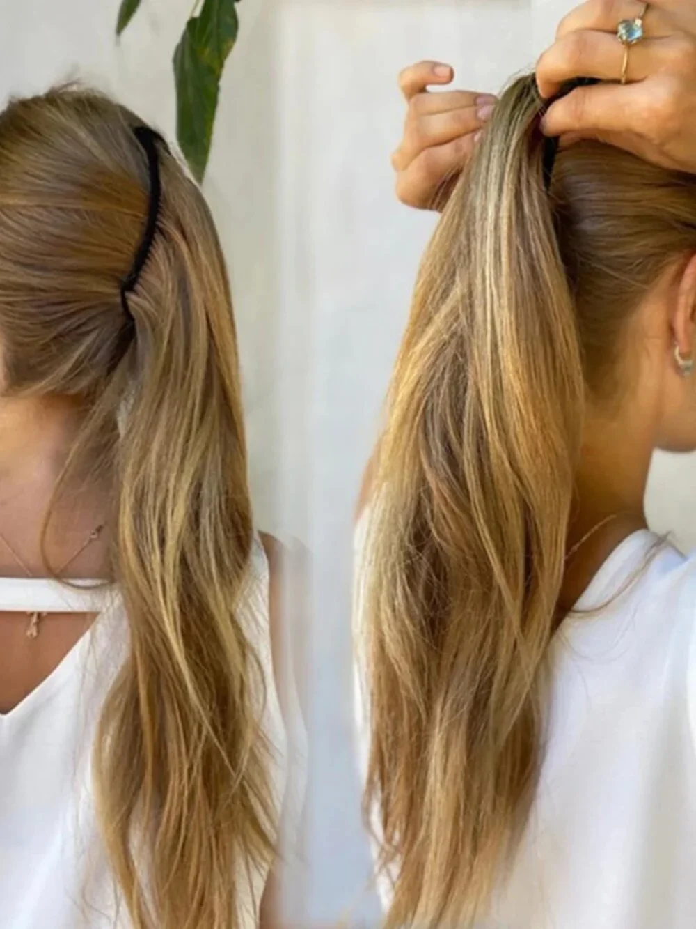 Banana Hair Clips for Women - Classic Fishtail Clincher Combs, Large Double Pony